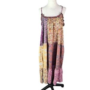 NATURAL LIFE Multicolor Patchwork Midi Dress